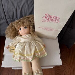 Precious Moments Doll with Cream Dress